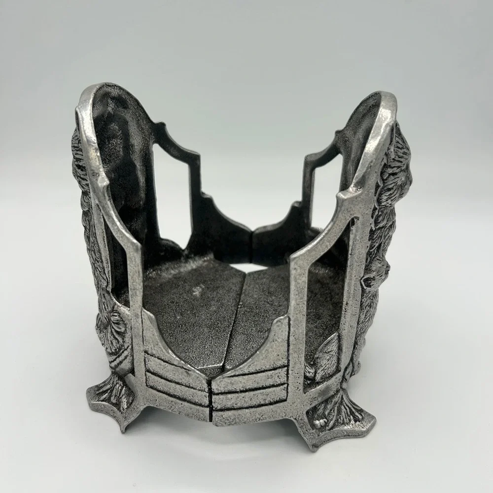 Vintage Carson 1998 Cat and Kitten Pewter Metal Candle Holder Jar Sleeve